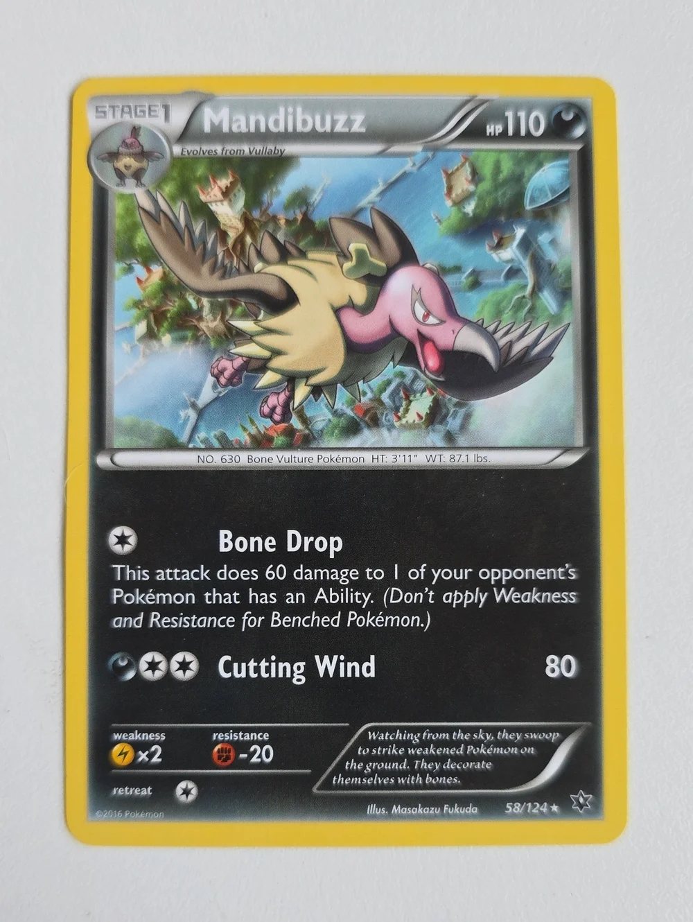 Pokemon Vullaby And Mandibuzz Card